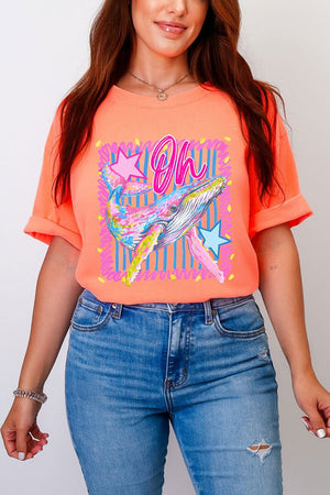 Striped Oh Whale Comfort Colors Adult Ring - Spun Cotton Tee - Wholesale Accessory Market