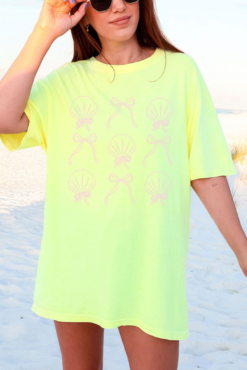 Bows And Shells Comfort Colors Adult Ring - Spun Cotton Tee - Wholesale Accessory Market