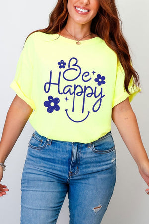 Flower Be Happy Comfort Colors Adult Ring - Spun Cotton Tee - Wholesale Accessory Market