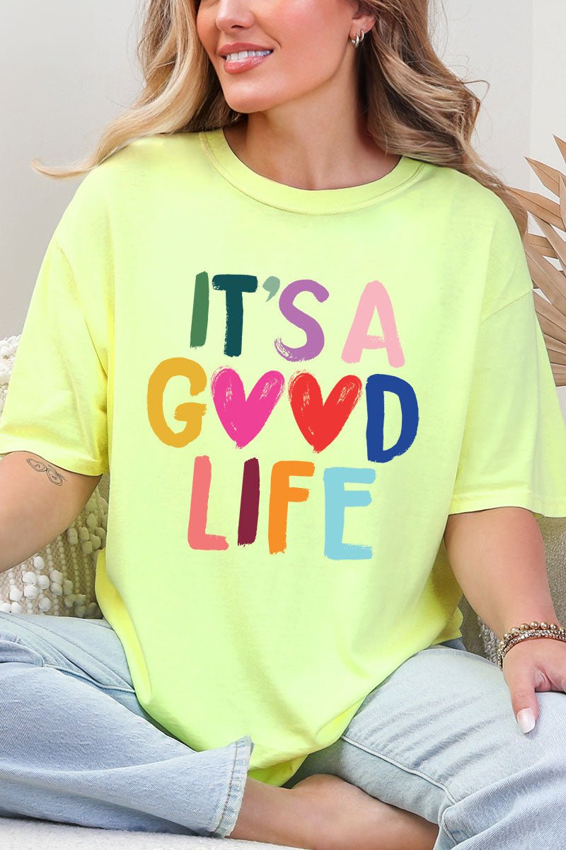 Heart It's A Good Life Comfort Colors Adult Ring - Spun Cotton Tee - Wholesale Accessory Market