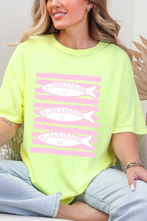 Preppy Pink Fish Comfort Colors Adult Ring - Spun Cotton Tee - Wholesale Accessory Market