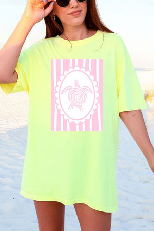 Scalloped Sea Turtle Comfort Colors Adult Ring - Spun Cotton Tee - Wholesale Accessory Market