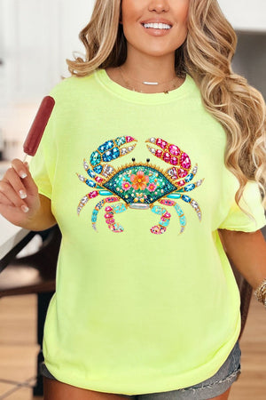 Seaside Sparkle Crab Comfort Colors Adult Ring - Spun Cotton Tee - Wholesale Accessory Market