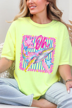 Striped Oh Whale Comfort Colors Adult Ring - Spun Cotton Tee - Wholesale Accessory Market