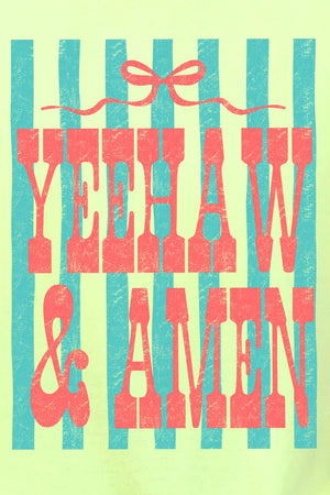 Striped Yeehaw & Amen Comfort Colors Adult Ring - Spun Cotton Tee - Wholesale Accessory Market