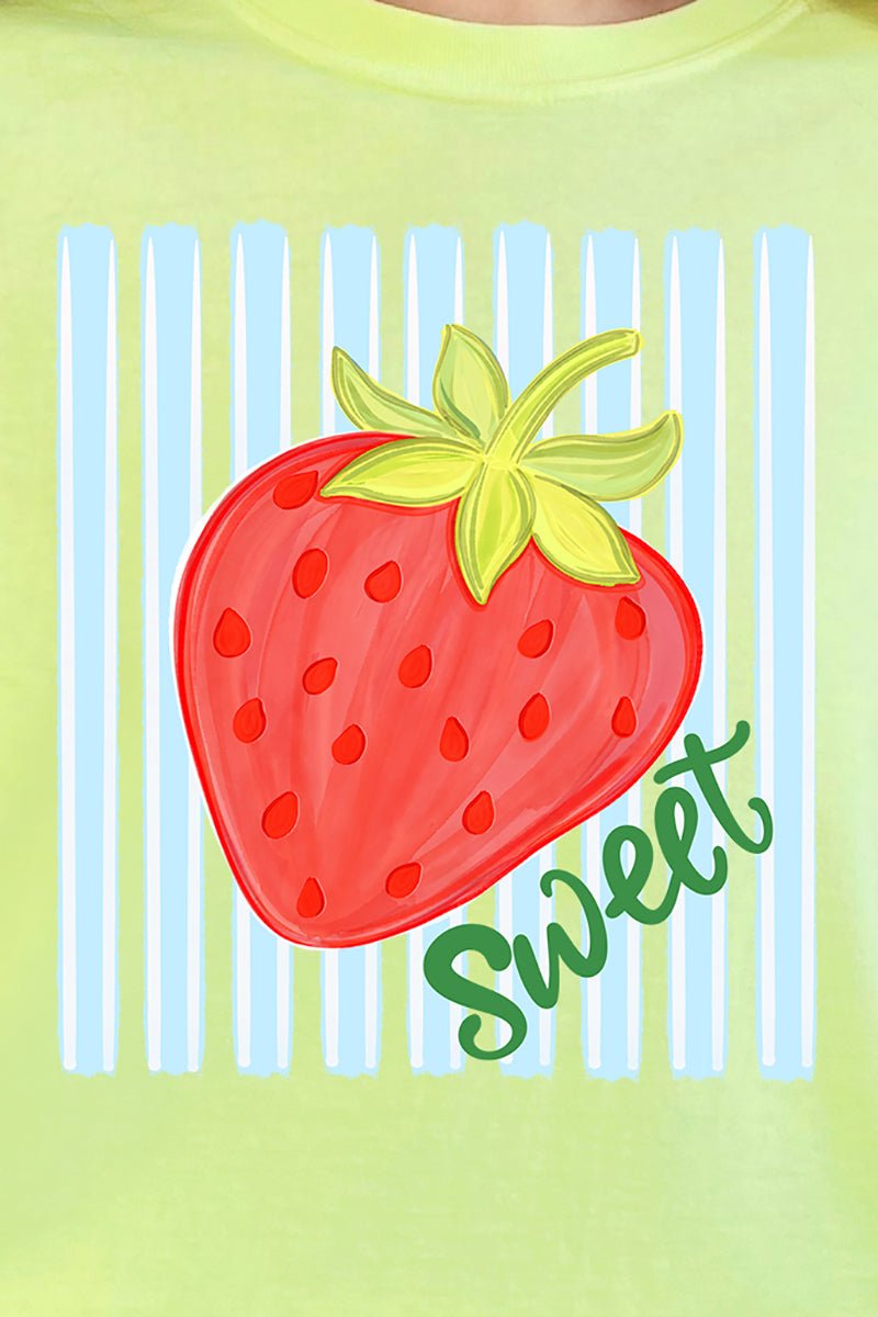 Sweet Strawberry Stripes Comfort Colors Adult Ring - Spun Cotton Tee - Wholesale Accessory Market