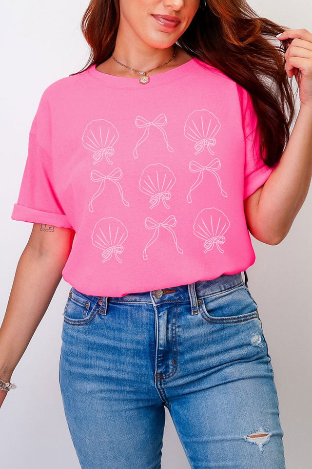 Bows And Shells Comfort Colors Adult Ring - Spun Cotton Tee - Wholesale Accessory Market