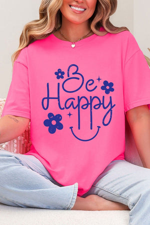 Flower Be Happy Comfort Colors Adult Ring - Spun Cotton Tee - Wholesale Accessory Market