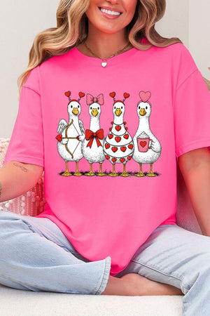 Geese In Love Formation Comfort Colors Adult Ring - Spun Cotton Tee - Wholesale Accessory Market
