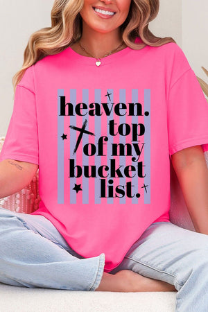 Heaven, Top Of My Bucket List Comfort Colors Adult Ring - Spun Cotton Tee - Wholesale Accessory Market