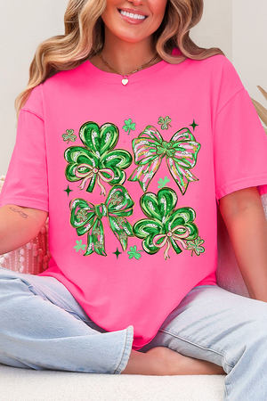 Lucky Luxe Bows Comfort Colors Adult Ring - Spun Cotton Tee - Wholesale Accessory Market