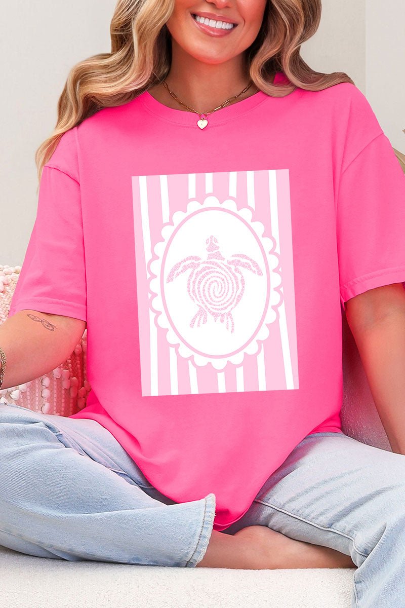 Scalloped Sea Turtle Comfort Colors Adult Ring - Spun Cotton Tee - Wholesale Accessory Market