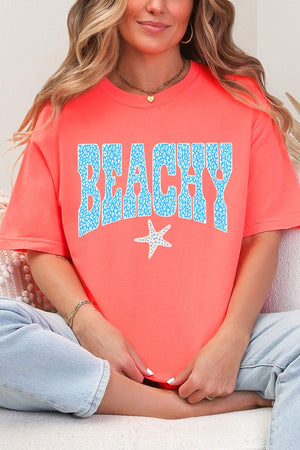 Coastal Beachy Leopard Comfort Colors Adult Ring - Spun Cotton Tee - Wholesale Accessory Market