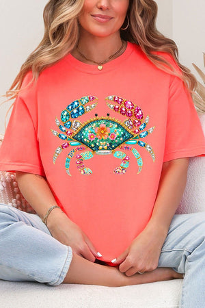 Seaside Sparkle Crab Comfort Colors Adult Ring - Spun Cotton Tee - Wholesale Accessory Market