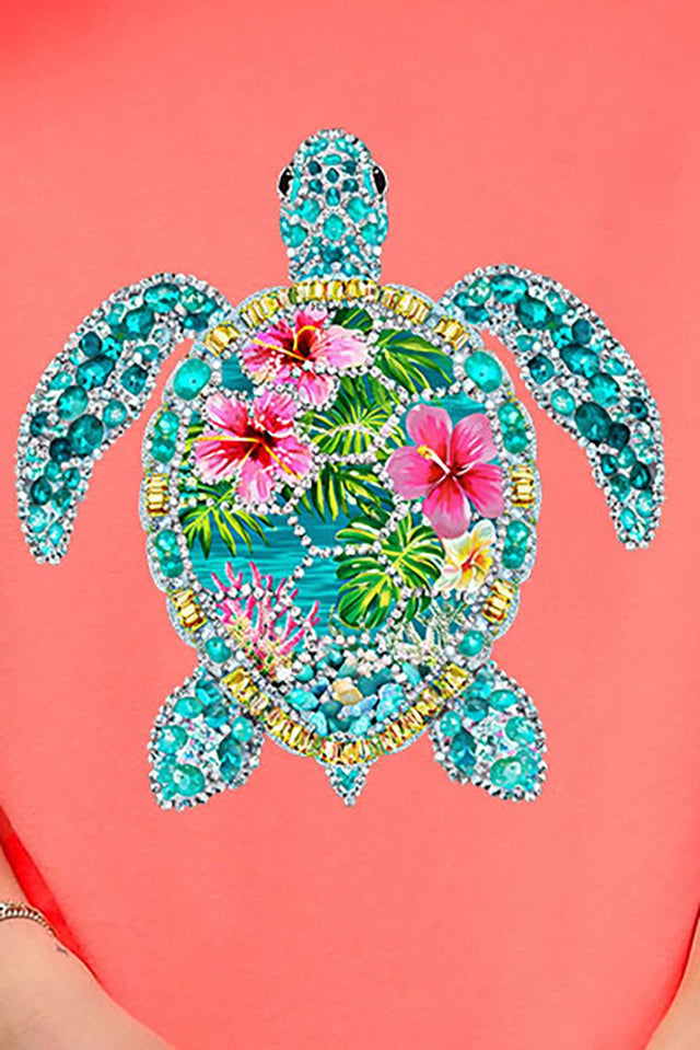 Seaside Sparkle Turtle Comfort Colors Adult Ring - Spun Cotton Tee - Wholesale Accessory Market