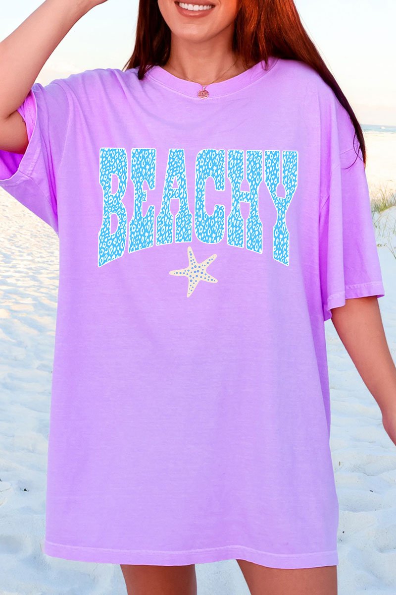 Coastal Beachy Leopard Comfort Colors Adult Ring - Spun Cotton Tee - Wholesale Accessory Market