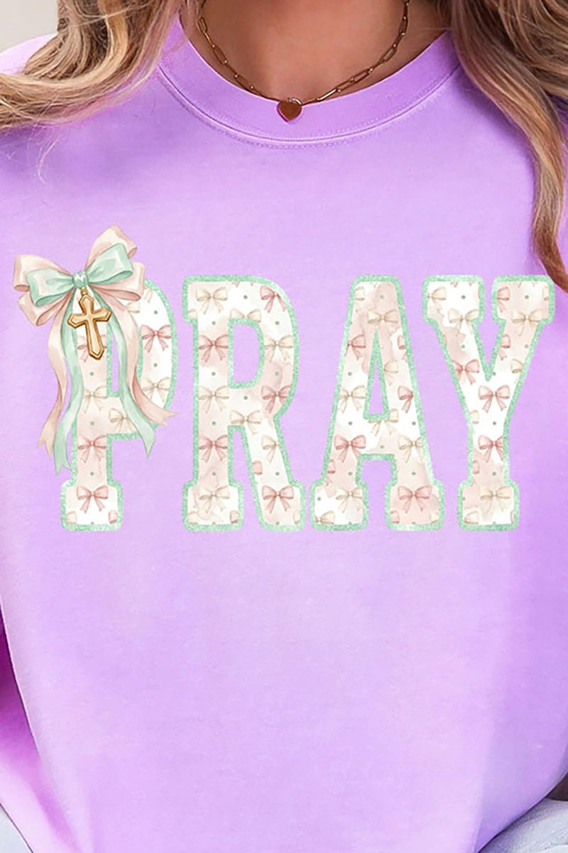 Coquette Cross Pray Comfort Colors Adult Ring - Spun Cotton Tee - Wholesale Accessory Market