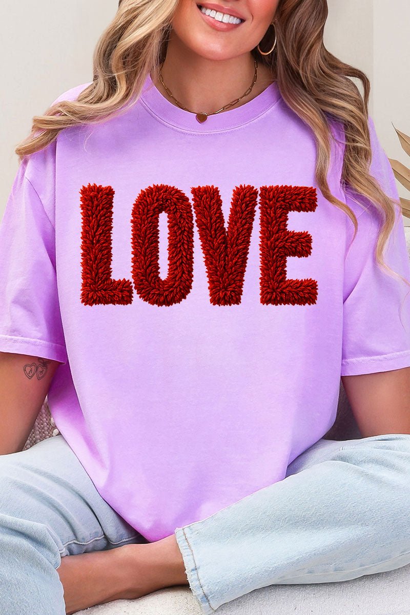 Fall In Love Faux Yarn Comfort Colors Adult Ring - Spun Cotton Tee - Wholesale Accessory Market