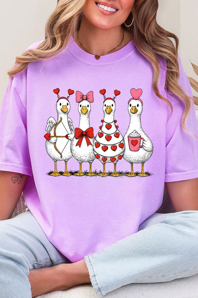Geese In Love Formation Comfort Colors Adult Ring - Spun Cotton Tee - Wholesale Accessory Market