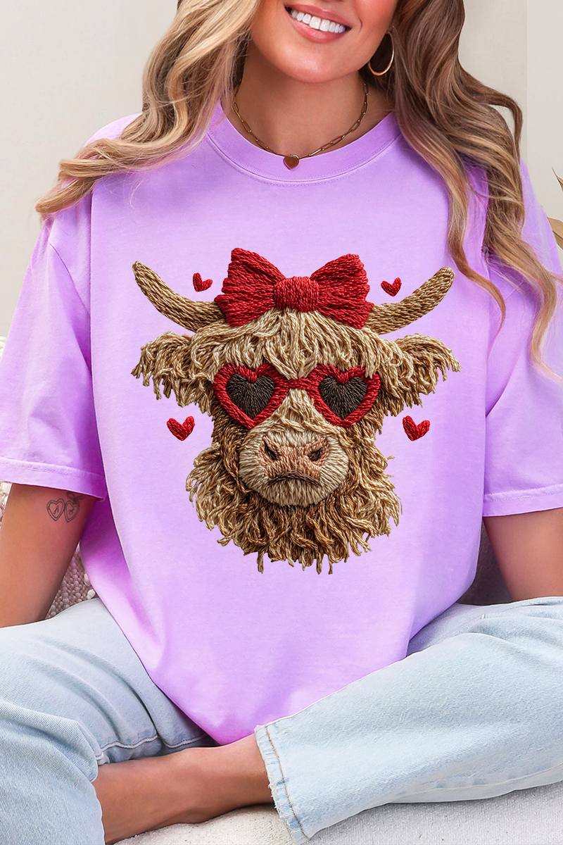 Heartbreaking Heifer Faux Yarn Comfort Colors Adult Ring - Spun Cotton Tee - Wholesale Accessory Market