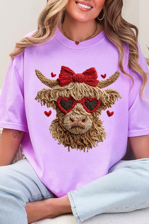 Heartbreaking Heifer Faux Yarn Comfort Colors Adult Ring - Spun Cotton Tee - Wholesale Accessory Market