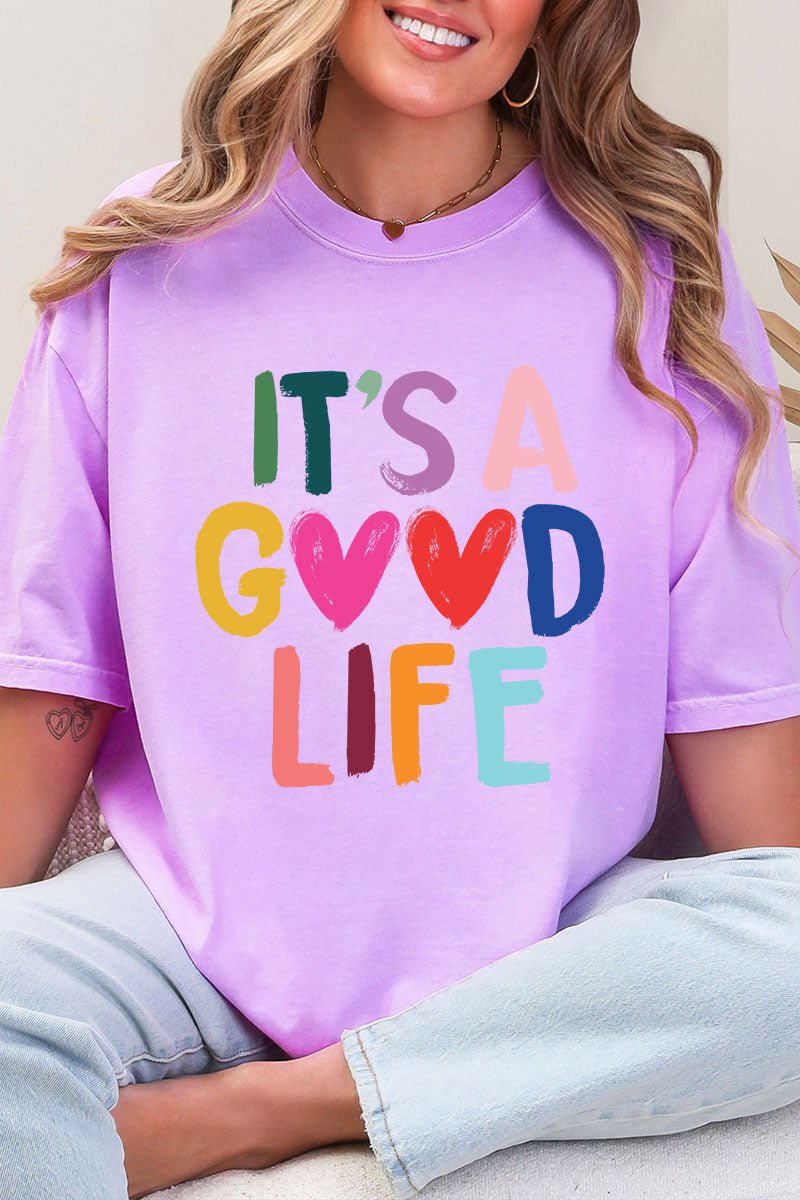 Heart It's A Good Life Comfort Colors Adult Ring - Spun Cotton Tee - Wholesale Accessory Market