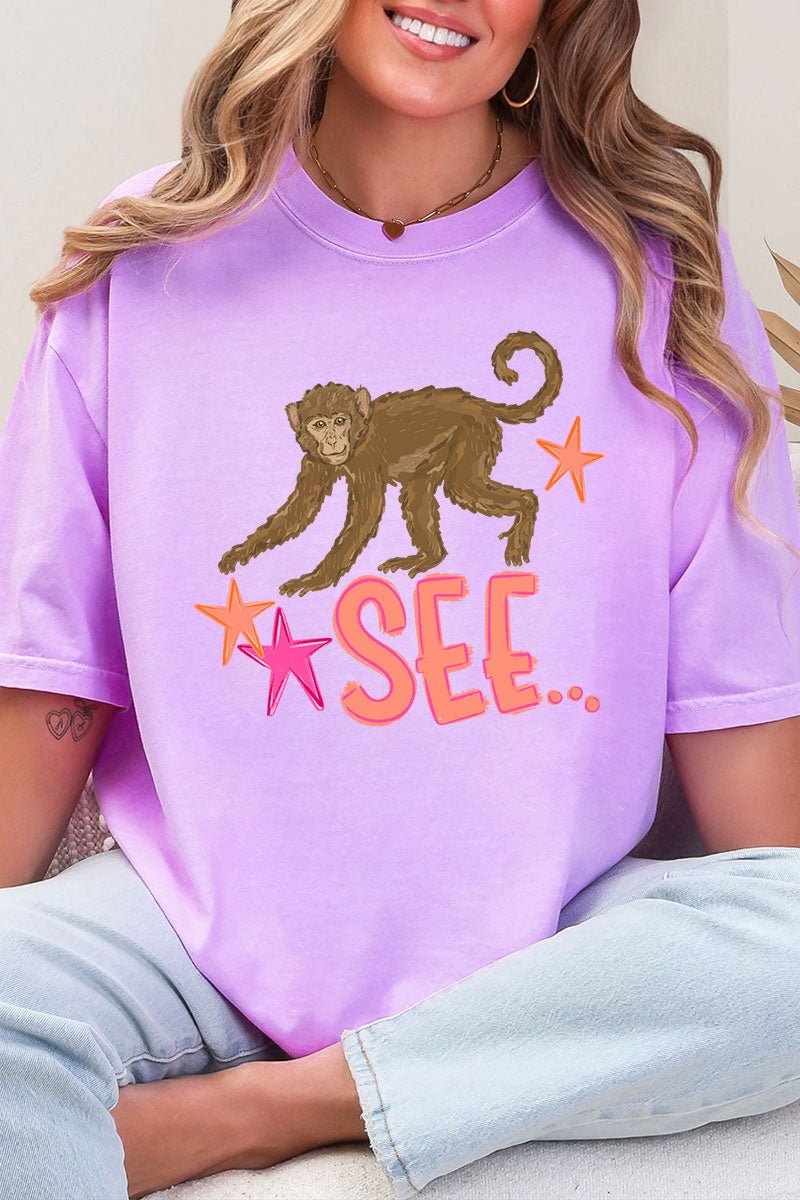 Monkey See, Monkey Do Front & Back Comfort Colors Adult Ring - Spun Cotton Tee - Wholesale Accessory Market