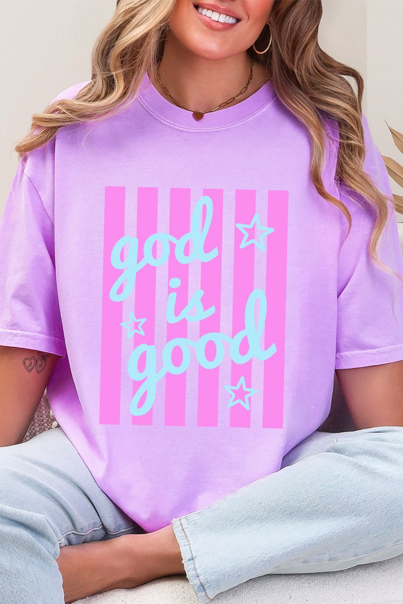 Pastel Pop God Is Good Comfort Colors Adult Ring-Spun Cotton Tee - Wholesale Accessory Market