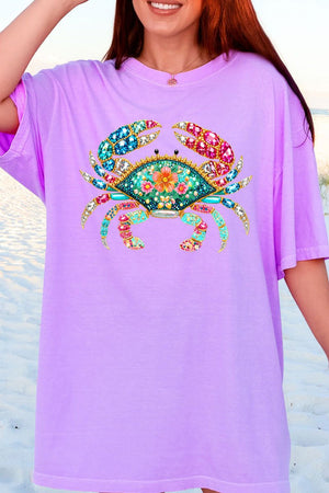Seaside Sparkle Crab Comfort Colors Adult Ring - Spun Cotton Tee - Wholesale Accessory Market
