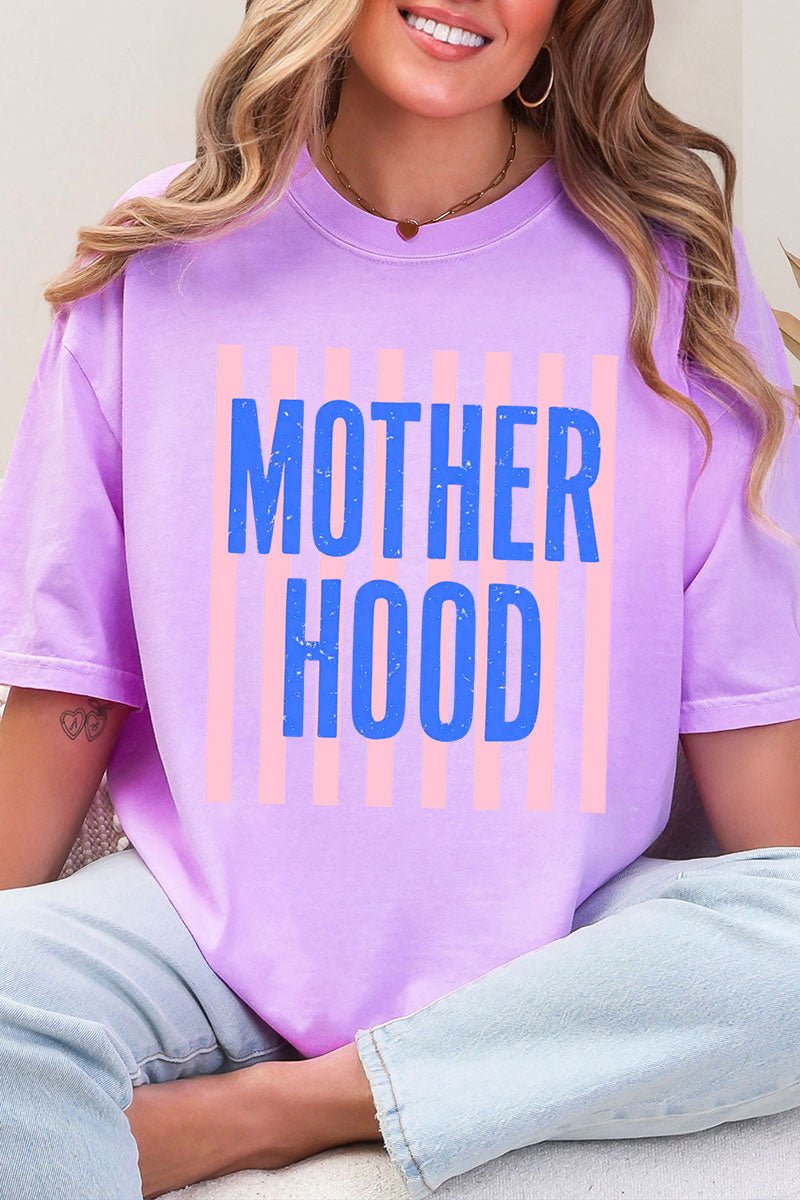 Striped Motherhood Comfort Colors Adult Ring - Spun Cotton Tee - Wholesale Accessory Market