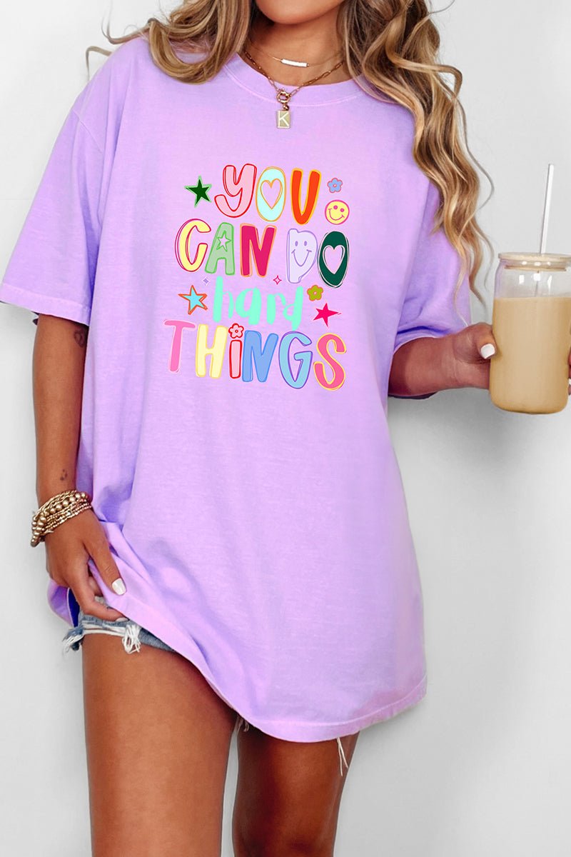 You Can Do Hard Things Comfort Colors Adult Ring - Spun Cotton Tee - Wholesale Accessory Market