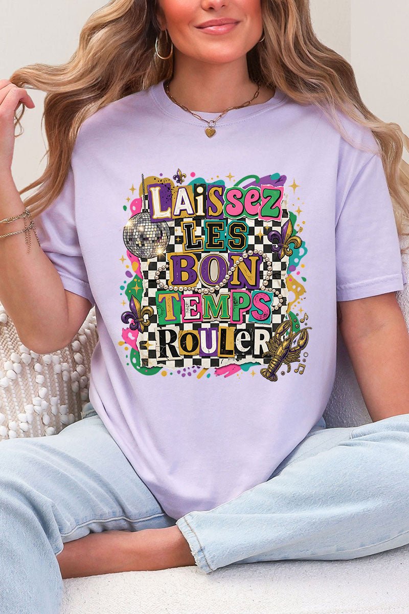 Bold Laissez Les Bon Temps Rouler Comfort Colors Adult Ring - Spun Cotton Tee - Wholesale Accessory Market