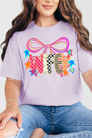 Colorful Preppy Wifey Comfort Colors Adult Ring - Spun Cotton Tee - Wholesale Accessory Market