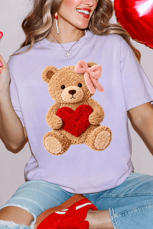 Cozy Heart Cub Faux Yarn Comfort Colors Adult Ring - Spun Cotton Tee - Wholesale Accessory Market