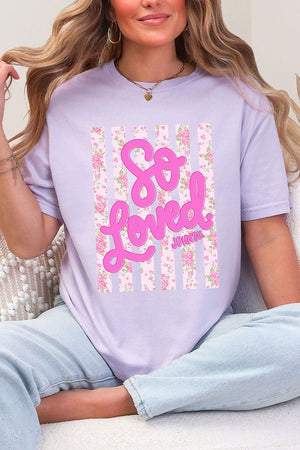 Floral So Loved Comfort Colors Adult Ring - Spun Cotton Tee - Wholesale Accessory Market