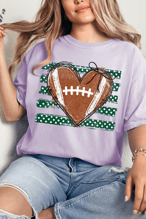 Green Football Sweetheart Comfort Colors Adult Ring-Spun Cotton Tee - Wholesale Accessory Market