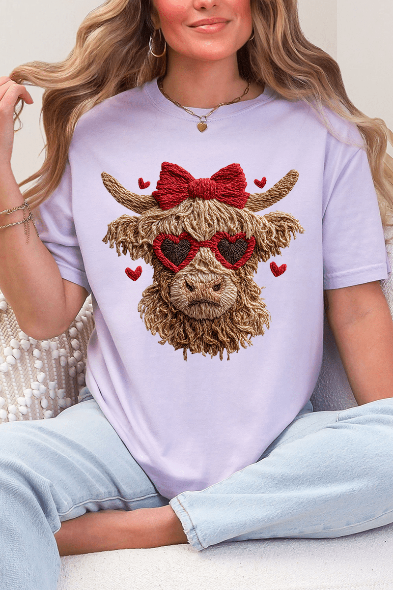Heartbreaking Heifer Faux Yarn Comfort Colors Adult Ring - Spun Cotton Tee - Wholesale Accessory Market