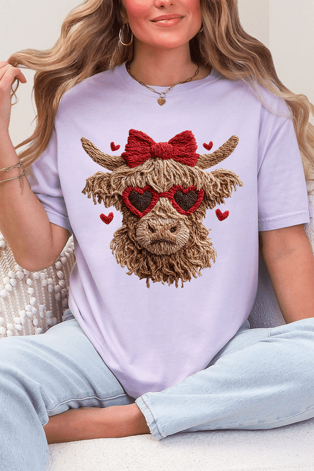 Heartbreaking Heifer Faux Yarn Comfort Colors Adult Ring - Spun Cotton Tee - Wholesale Accessory Market
