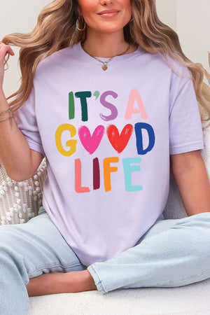 Heart It's A Good Life Comfort Colors Adult Ring - Spun Cotton Tee - Wholesale Accessory Market