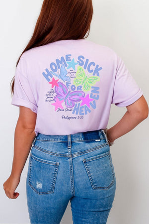 Homesick For Heaven Front & Back Comfort Colors Adult Ring-Spun Cotton Tee - Wholesale Accessory Market
