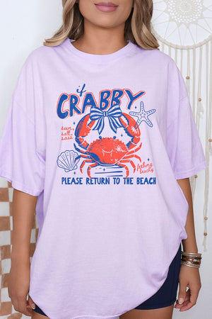 If Crabby Please Return To The Beach Comfort Colors Adult Ring - Spun Cotton Tee - Wholesale Accessory Market