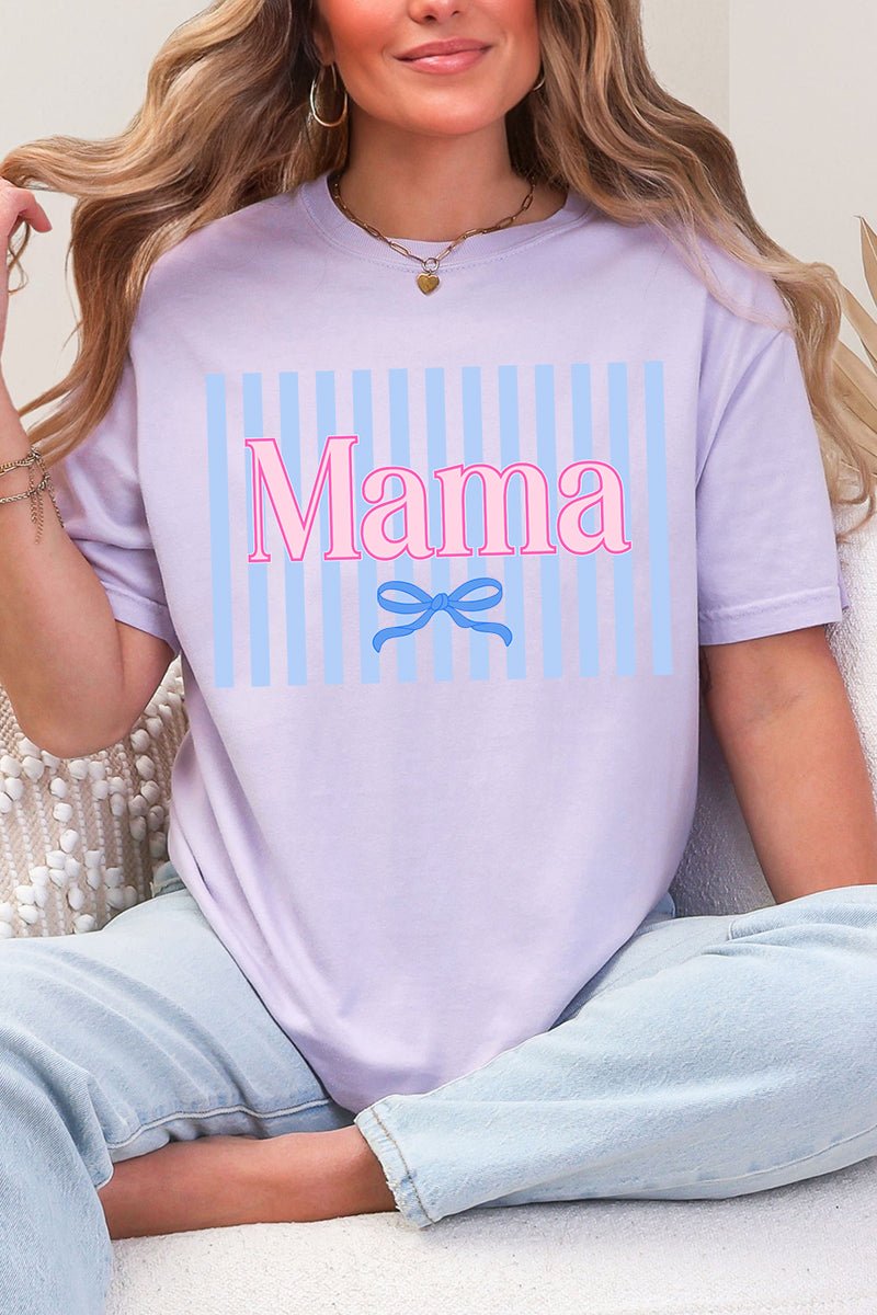 Mama Striped Comfort Colors Adult Ring - Spun Cotton Tee - Wholesale Accessory Market