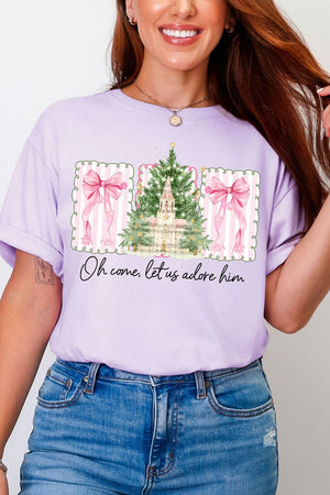 Notes Oh Come Let Us Adore Him Comfort Colors Adult Ring - Spun Cotton Tee - Wholesale Accessory Market