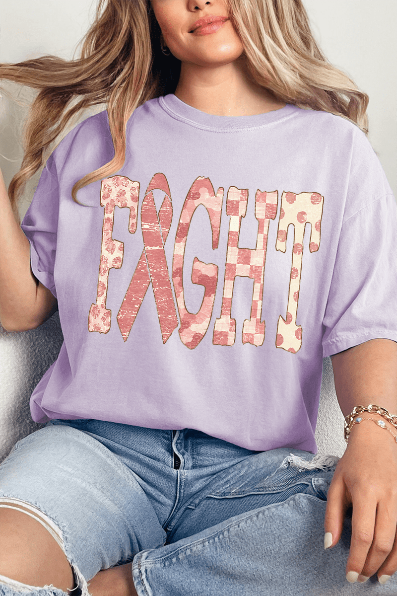 Pink Patterned Fight Comfort Colors Adult Ring-Spun Cotton Tee - Wholesale Accessory Market