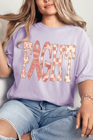 Pink Patterned Fight Comfort Colors Adult Ring-Spun Cotton Tee - Wholesale Accessory Market