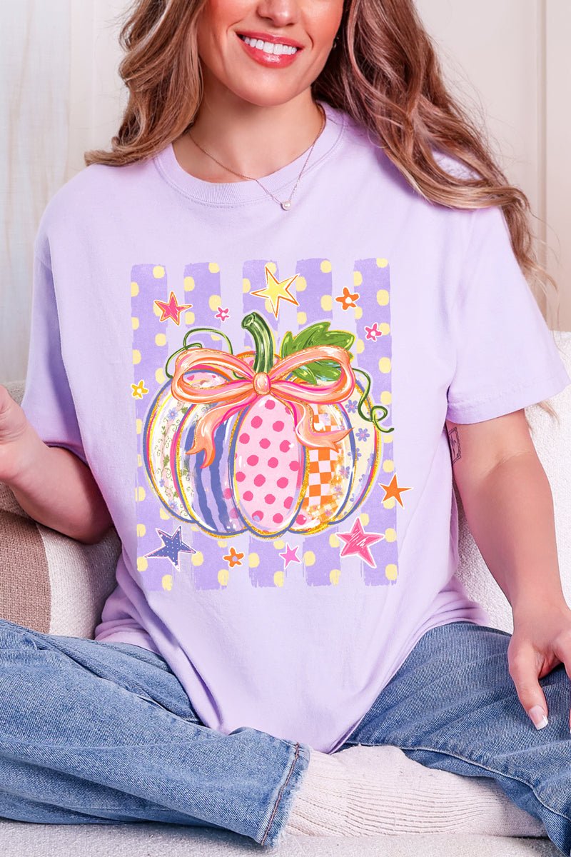 Pretty Patchwork Pumpkin Comfort Colors Adult Ring-Spun Cotton Tee - Wholesale Accessory Market