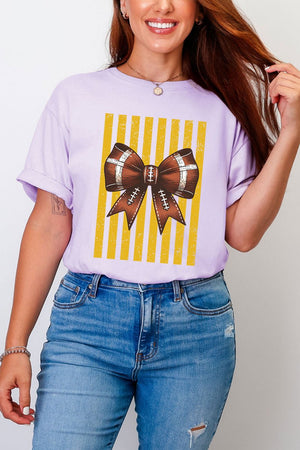 Yellow Gold Varsity Bow Comfort Colors Adult Ring-Spun Cotton Tee - Wholesale Accessory Market