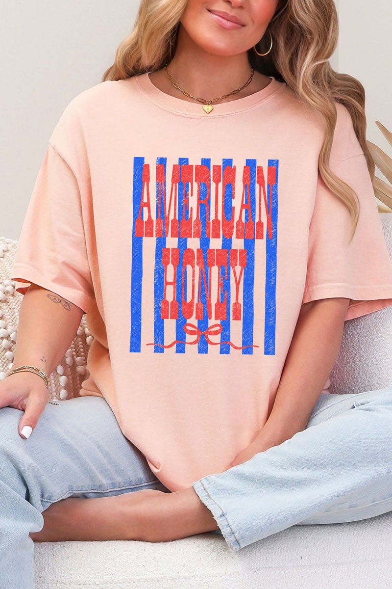 Red American Honey Energy Comfort Colors Adult Ring - Spun Cotton Tee - Wholesale Accessory Market
