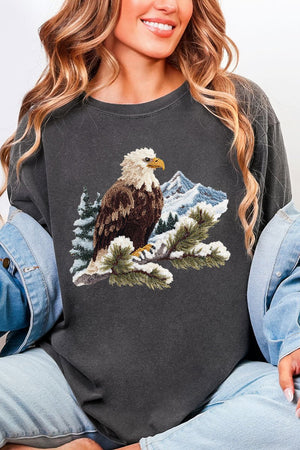 Faux Yarn Winter Eagle Comfort Colors Adult Ring - Spun Cotton Tee - Wholesale Accessory Market