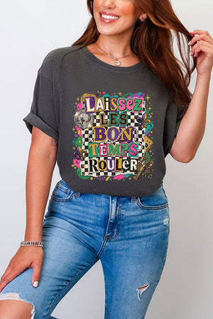 Bold Laissez Les Bon Temps Rouler Comfort Colors Adult Ring - Spun Cotton Tee - Wholesale Accessory Market